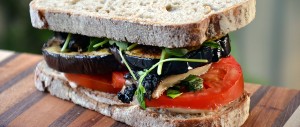 Grilled Eggplant Portobello Mushroom Sandwich